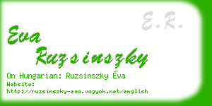 eva ruzsinszky business card